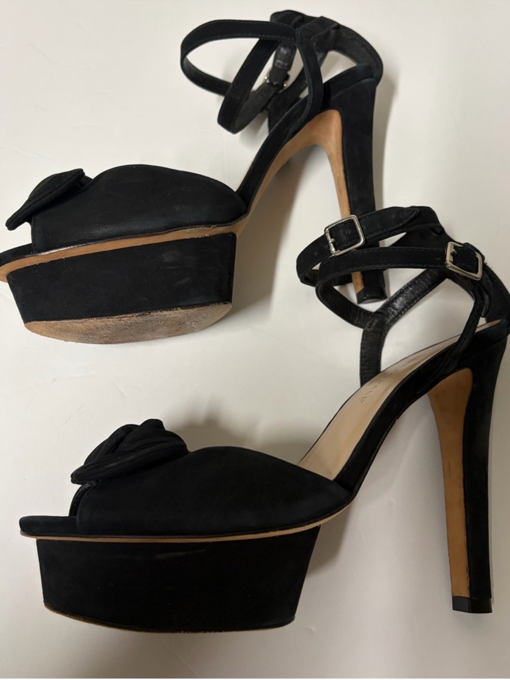 Loeffler Randall Suede Bow Platform Heels